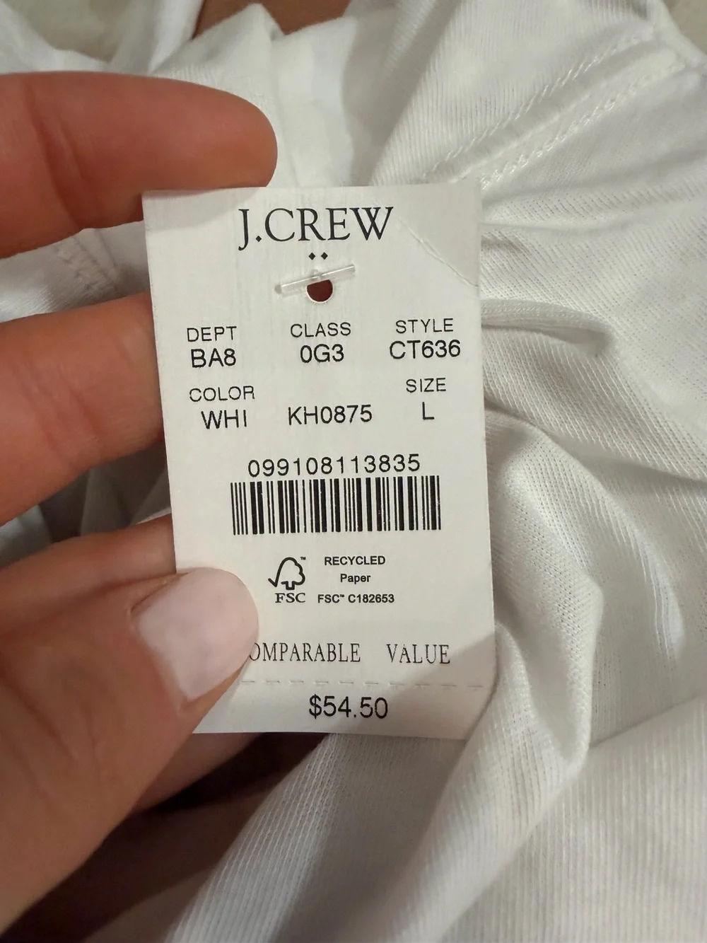 J. Crew small defect